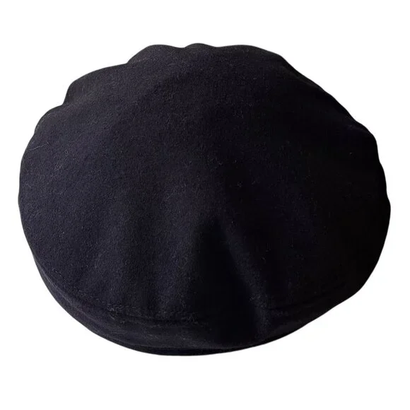 Black Greek Fisherman Cap 85% Wool 15% Nylon Fiddler Biker Sailor Sz Mens 7 1/8 - Picture 5 of 8